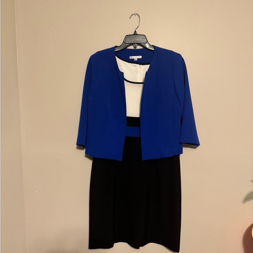 Elegant Blue and Black Women's Skirt Set